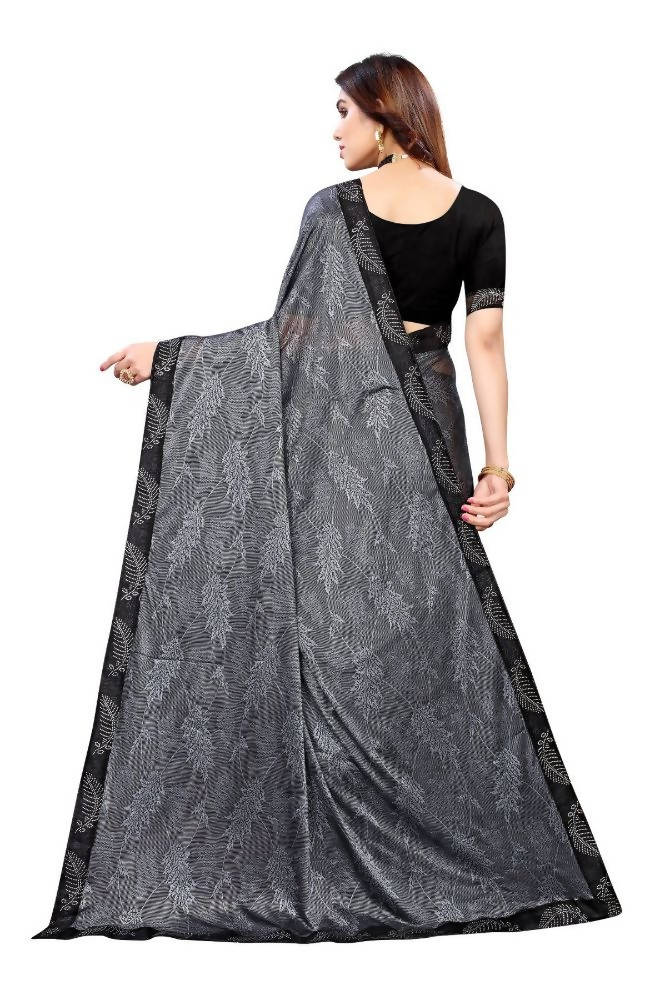 Vamika Grey Malai Silk Embroidery Saree | Grocsy