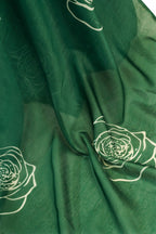 Dwija Fashion Green Party Wear Printed Linen Ready To Wear Saree With Unstitched Blouse | Grocsy