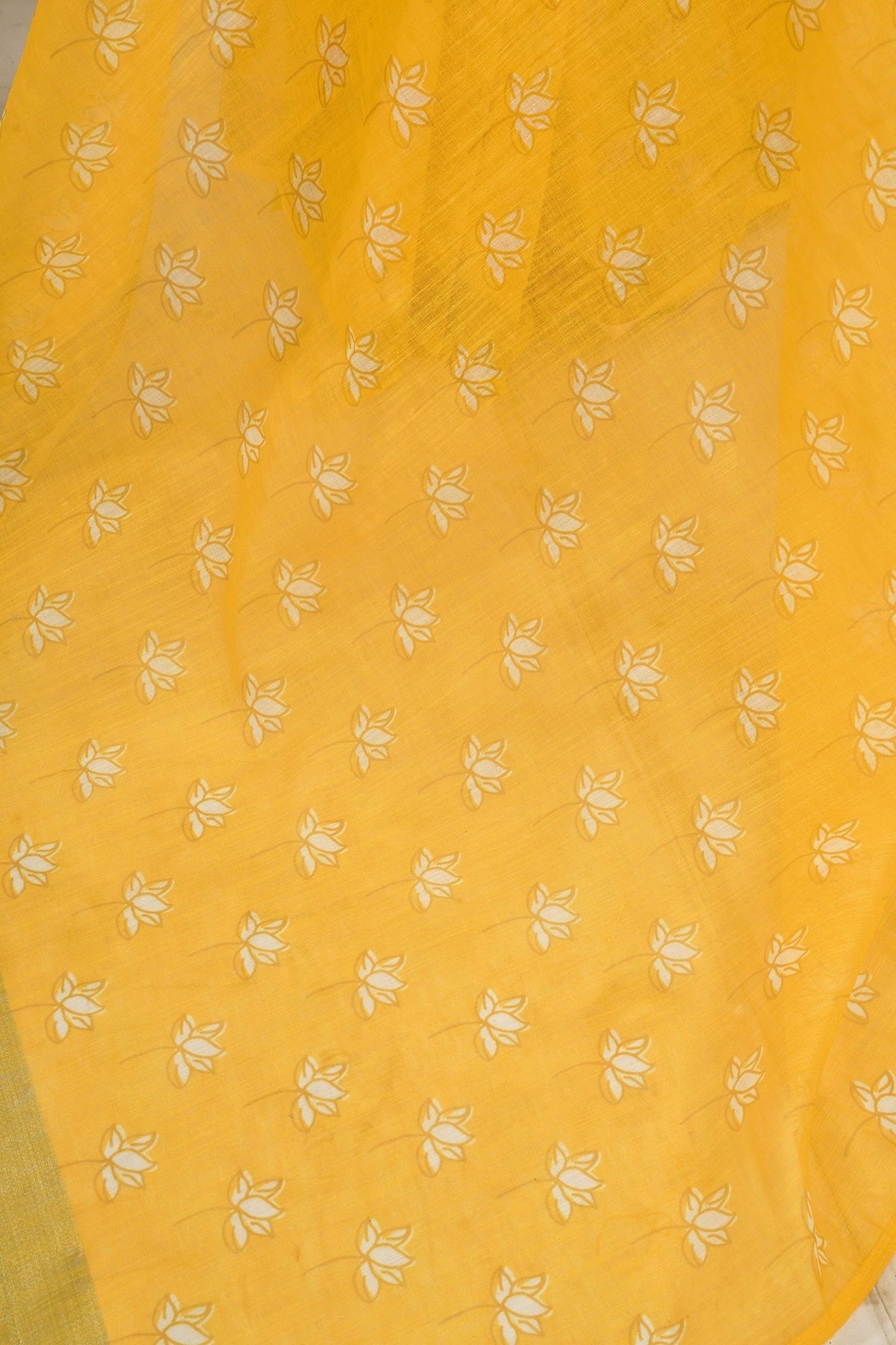 Dwija Fashion Yellow Party Wear Printed Linen Ready To Wear Saree With Unstitched Blouse | Grocsy