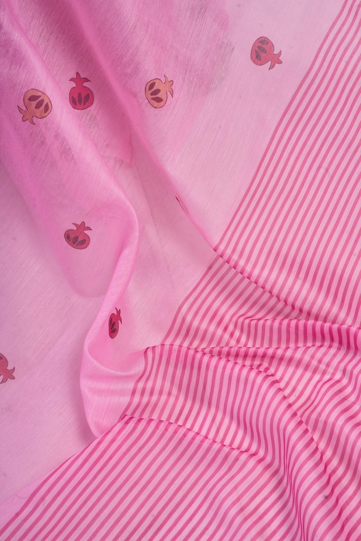 Dwija Fashion Pink Party Wear Printed Linen Ready To Wear Saree With Unstitched Blouse | Grocsy