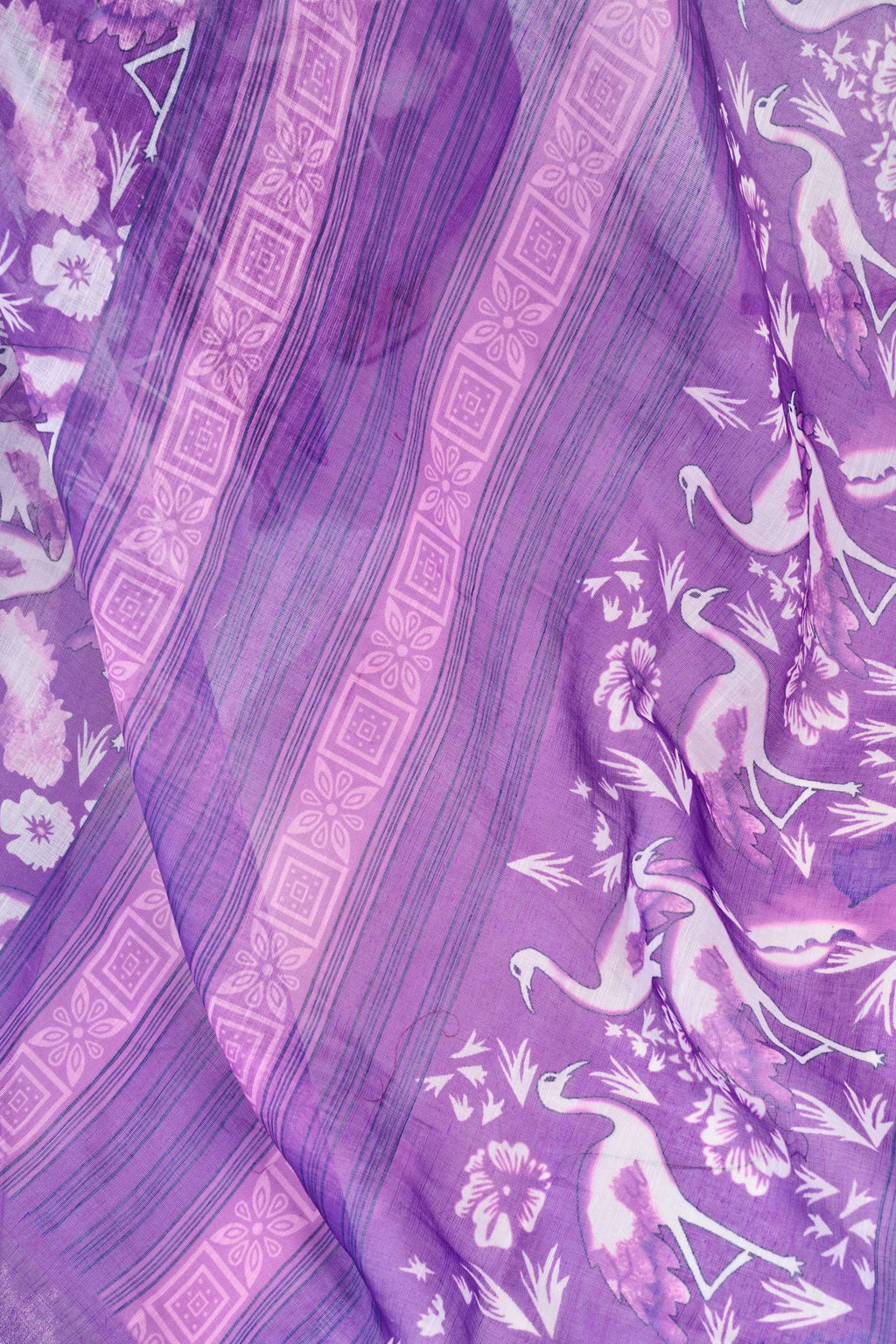 Dwija Fashion Lavender Party Wear Printed Linen Ready To Wear Saree With Unstitched Blouse | Grocsy