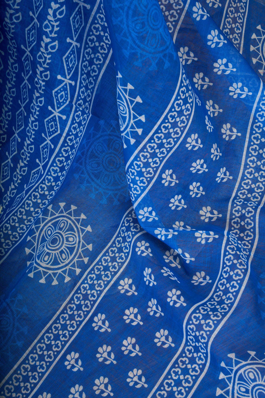 Dwija Fashion Blue Party Wear Printed Linen Ready To Wear Saree With Unstitched Blouse | Grocsy