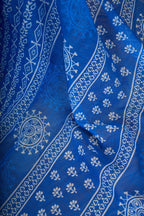Dwija Fashion Blue Party Wear Printed Linen Ready To Wear Saree With Unstitched Blouse | Grocsy
