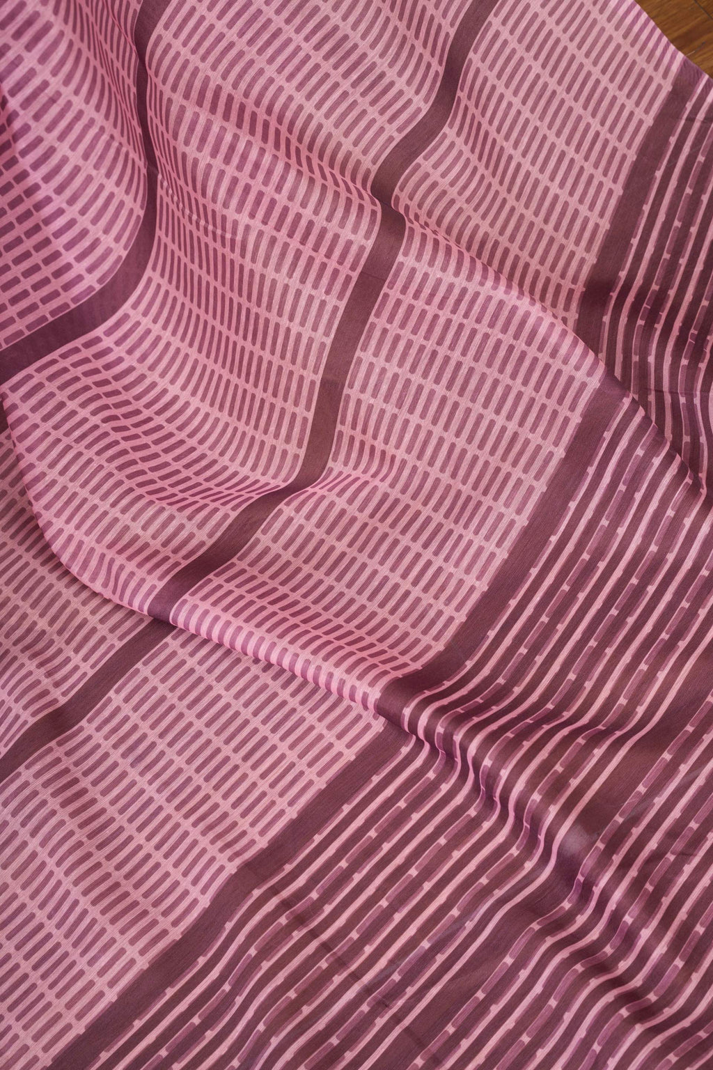 Dwija Fashion Powder Pink Party Wear Printed Linen Ready To Wear Saree With Unstitched Blouse | Grocsy