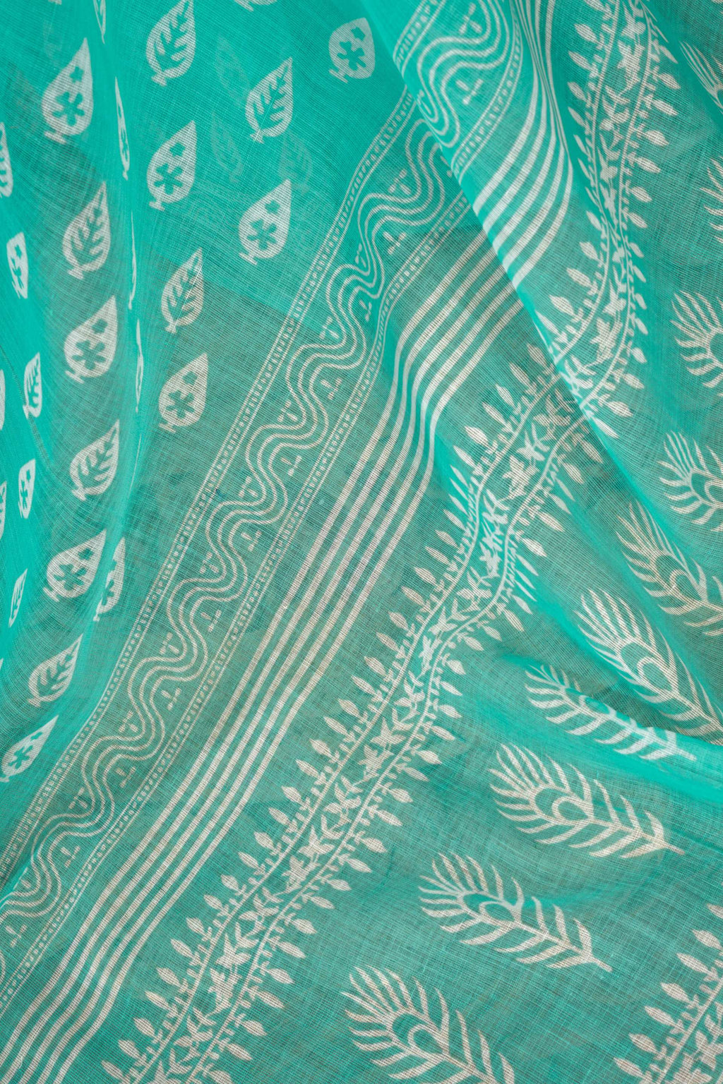 Dwija Fashion Turquoise Blue Party Wear Printed Linen Ready To Wear Saree With Unstitched Blouse | Grocsy