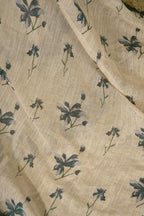 Dwija Fashion Off - White Party Wear Printed Linen Ready To Wear Saree With Unstitched Blouse | Grocsy