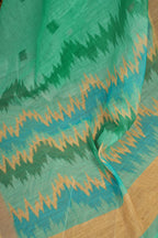 Dwija Fashion Mint Green Party Wear Printed Linen Ready To Wear Saree With Unstitched Blouse | Grocsy