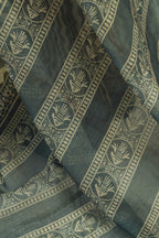 Dwija Fashion Dark Green Party Wear Printed Linen Ready To Wear Saree With Unstitched Blouse | Grocsy