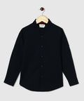 Manet Boys Full Sleeves Solid Shirt - Navy Blue | Grocsy