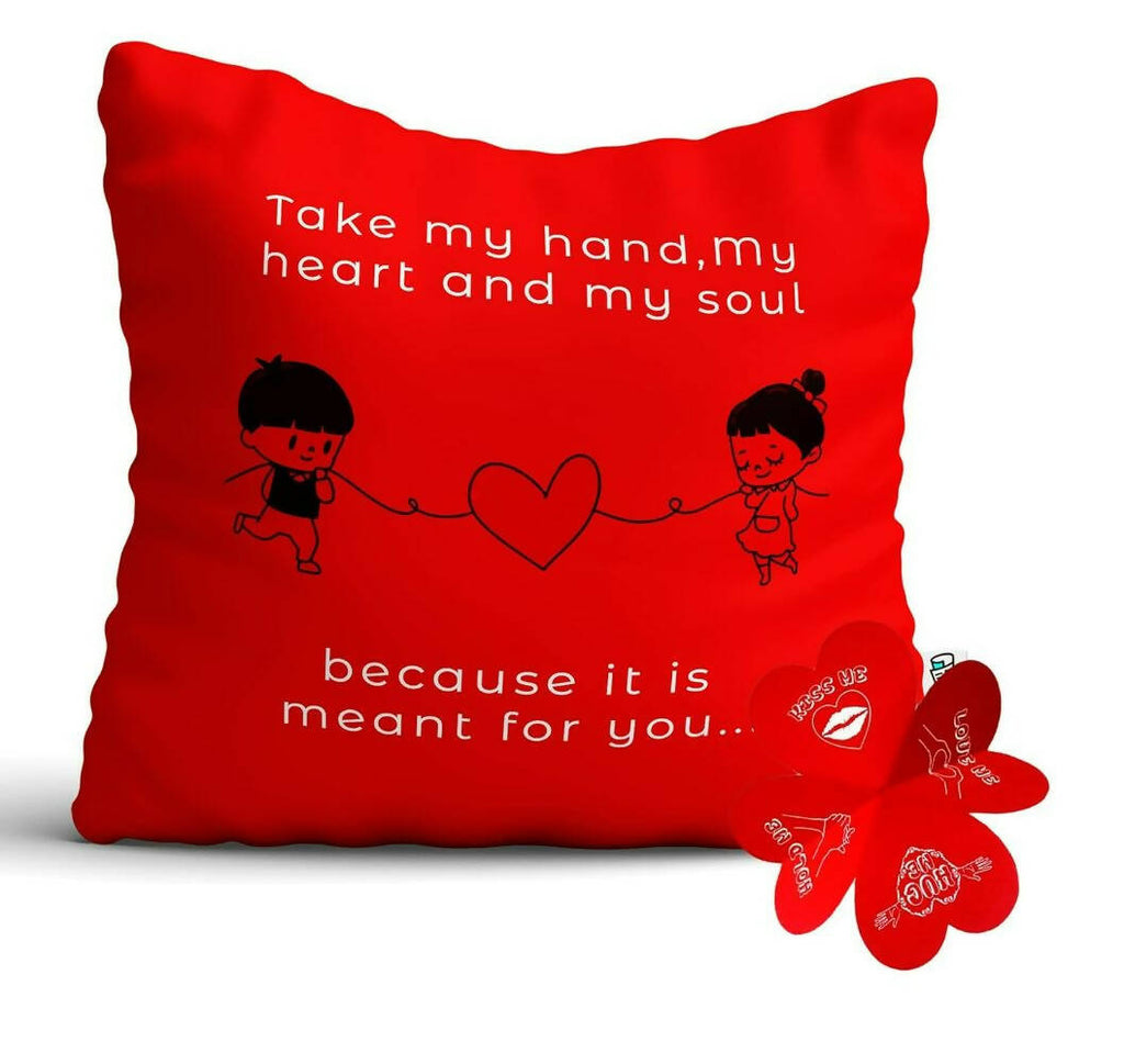 Paperholic Creations Take My Heart Printed Valentine Printed Cushion Cover | Grocsy