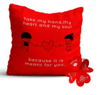 Paperholic Creations Take My Heart Printed Valentine Printed Cushion Cover | Grocsy