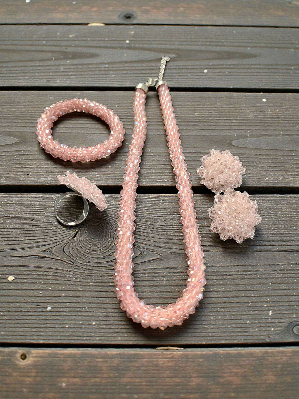 Inhanns Rangshine 4-In-1 Crystal Glam Set - Handmade - Baby Pink | Grocsy