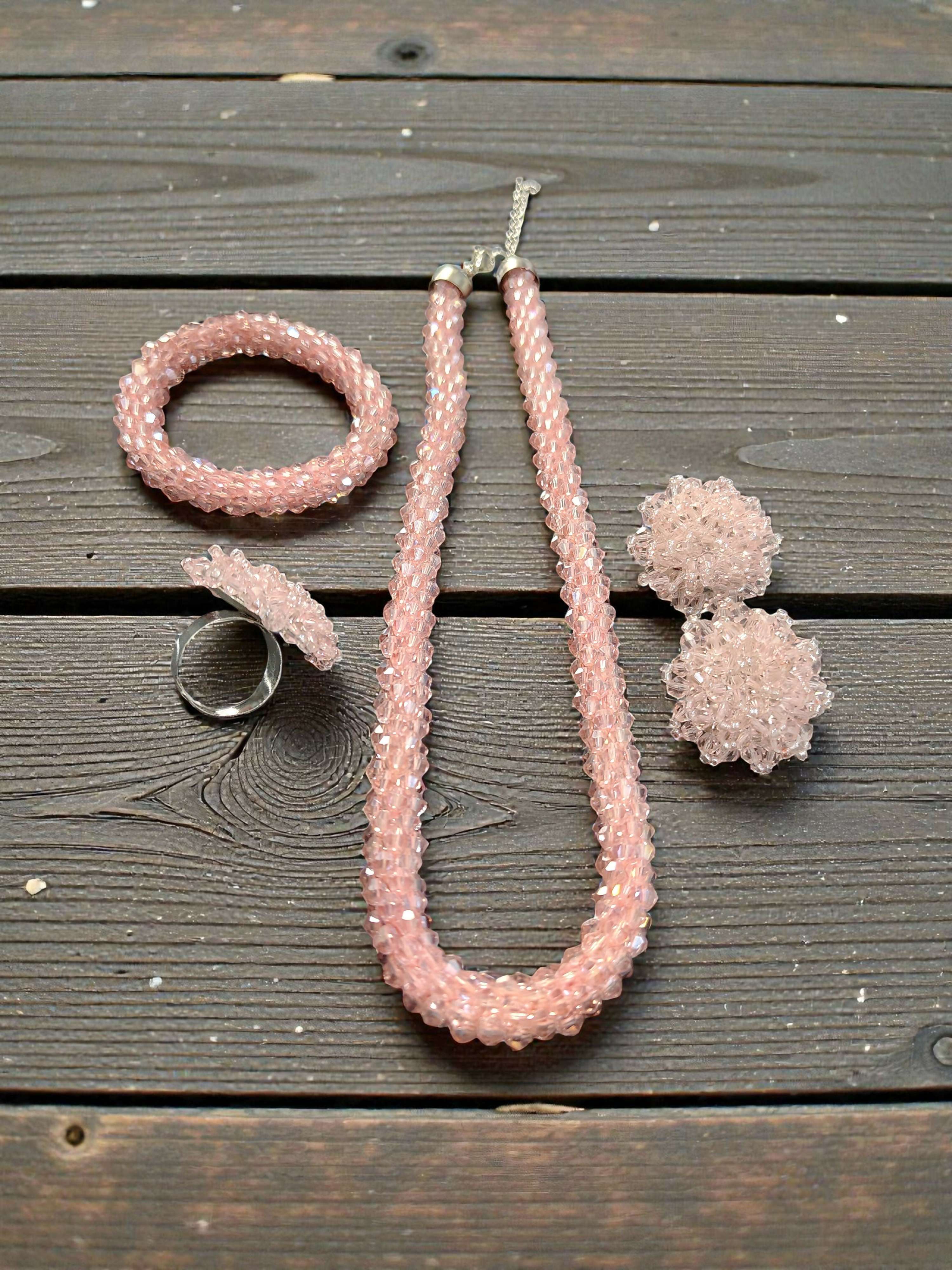 Inhanns Rangshine 4-In-1 Crystal Glam Set - Handmade - Baby Pink | Grocsy