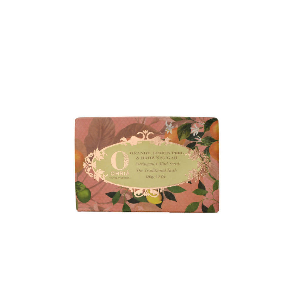 Ohria Ayurveda Orange Lemon And Brown Sugar Bathing Bar | Grocsy