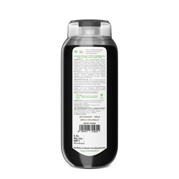 Mamaearth Charcoal Moisturizing Body Wash with Activated Charcoal & Energizing Mint for Skin | Grocsy
