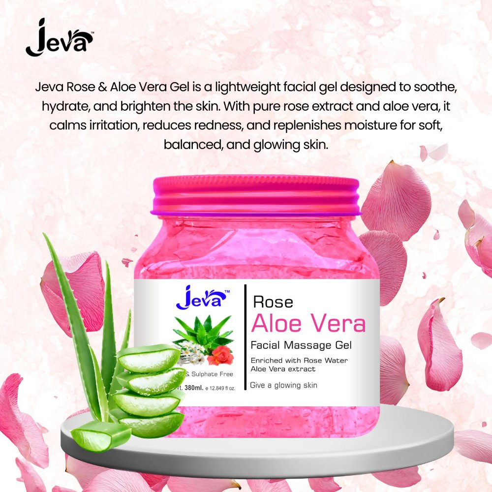 Jeva Rose and Aloe Vera Facial Massage Gel | Grocsy