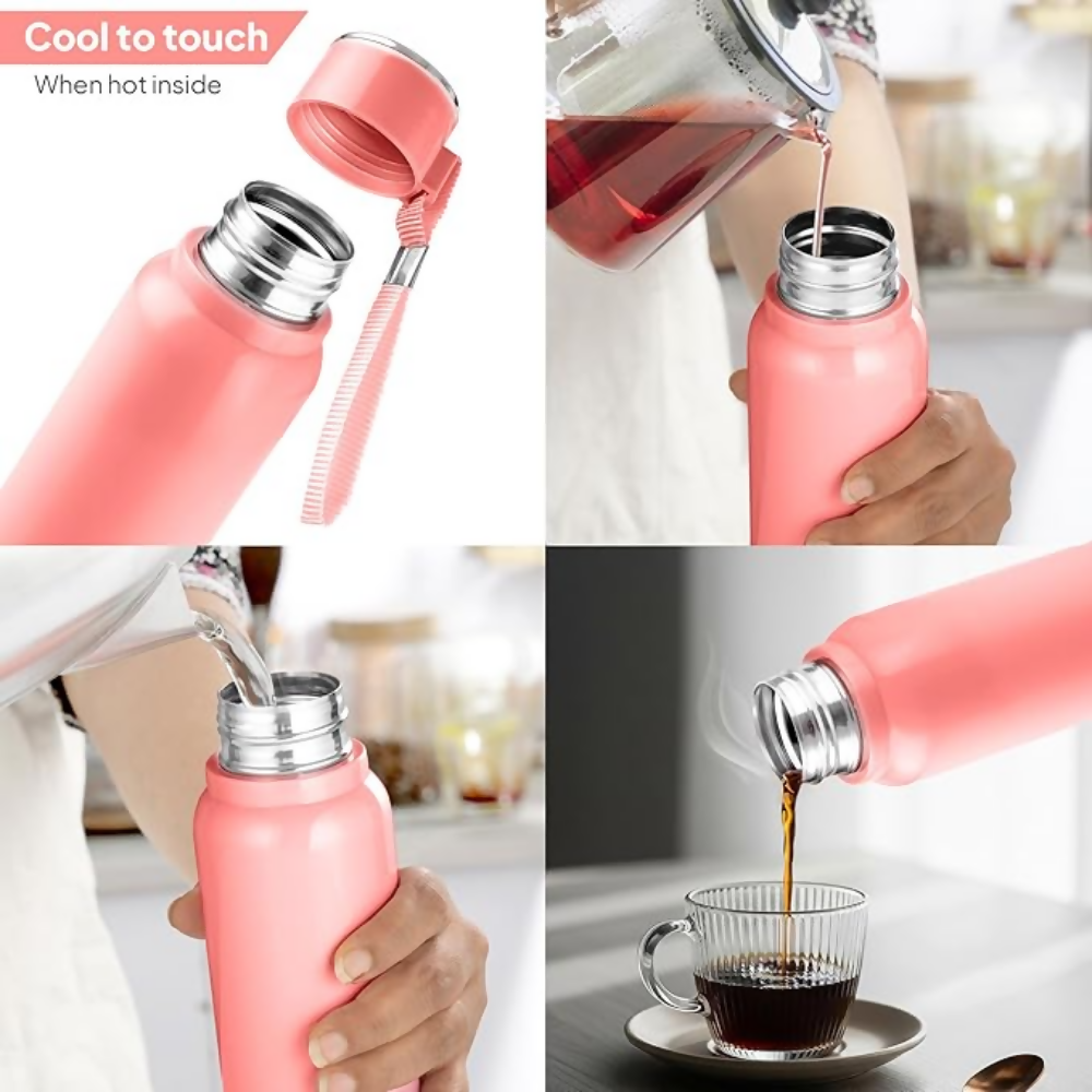 Cello Puro Steel-X Benz 900 Inner Steel Insulated Water Bottle - Peach | Grocsy