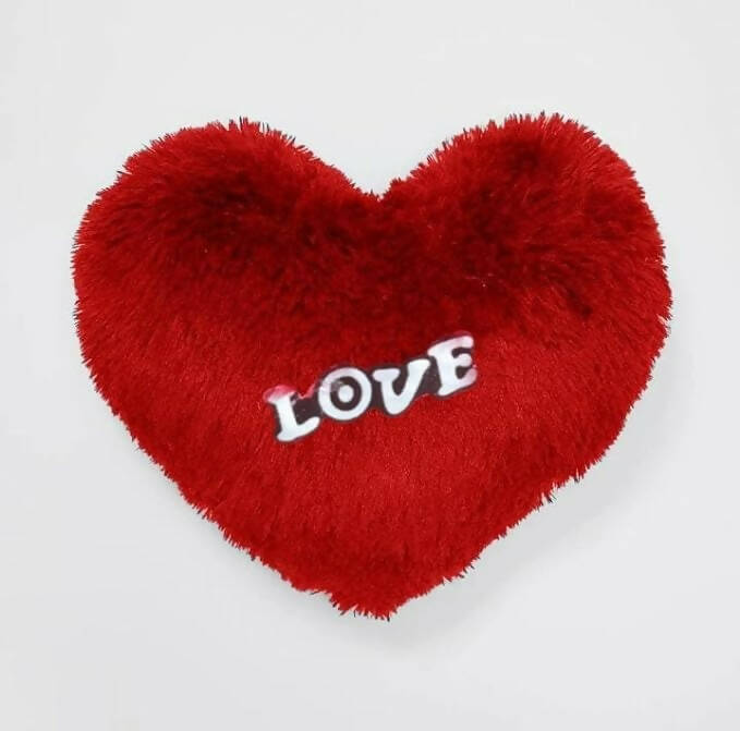 Heart Shape Pillow Fur Cushion (Red) | Grocsy
