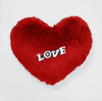 Heart Shape Pillow Fur Cushion (Red) | Grocsy