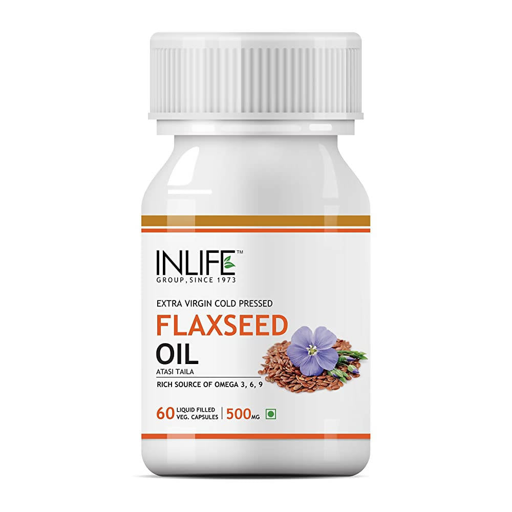 Inlife Flaxseed Oil Capsules Without Gelatin | Grocsy