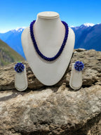 Inhanns Noor-E-Jalwa – Handmade Crystal Bead Necklace / Necklace With Earrings -Adjustable - Blue | Grocsy