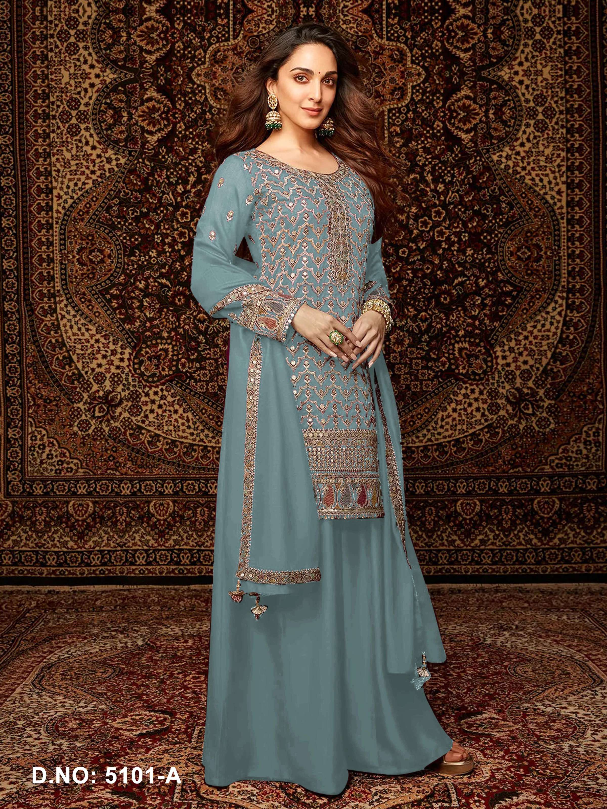 Anaita Sea Green Premium Embroidered Chiffon Salwar Suit | Grocsy