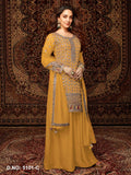 Anaita Yellow Premium Embroidered Chiffon Salwar Suit | Grocsy