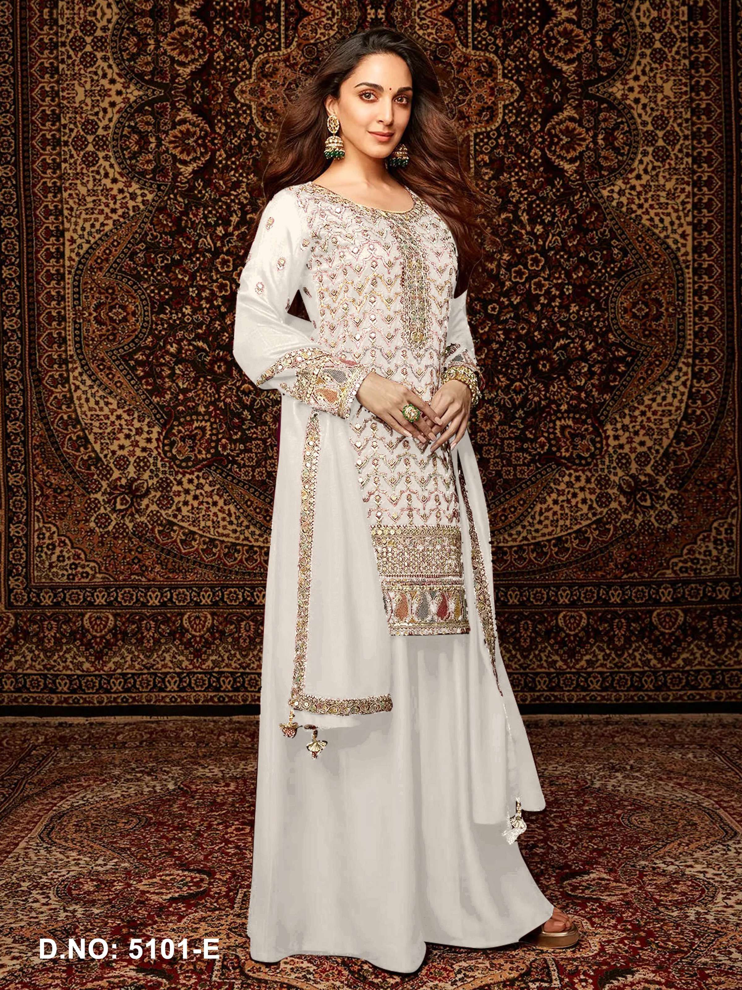 Anaita White Premium Embroidered Chiffon Salwar Suit | Grocsy