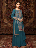 Anaita Teal Premium Embroidered Chiffon Salwar Suit | Grocsy
