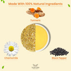 TEAFORA Chamomile Turmeric Herbal Tea | Calming and Relaxing | Chamomile, Turmeric, Black Pepper | Stress Buster | CAFFEINE-FREE | 100% NATURAL | Grocsy