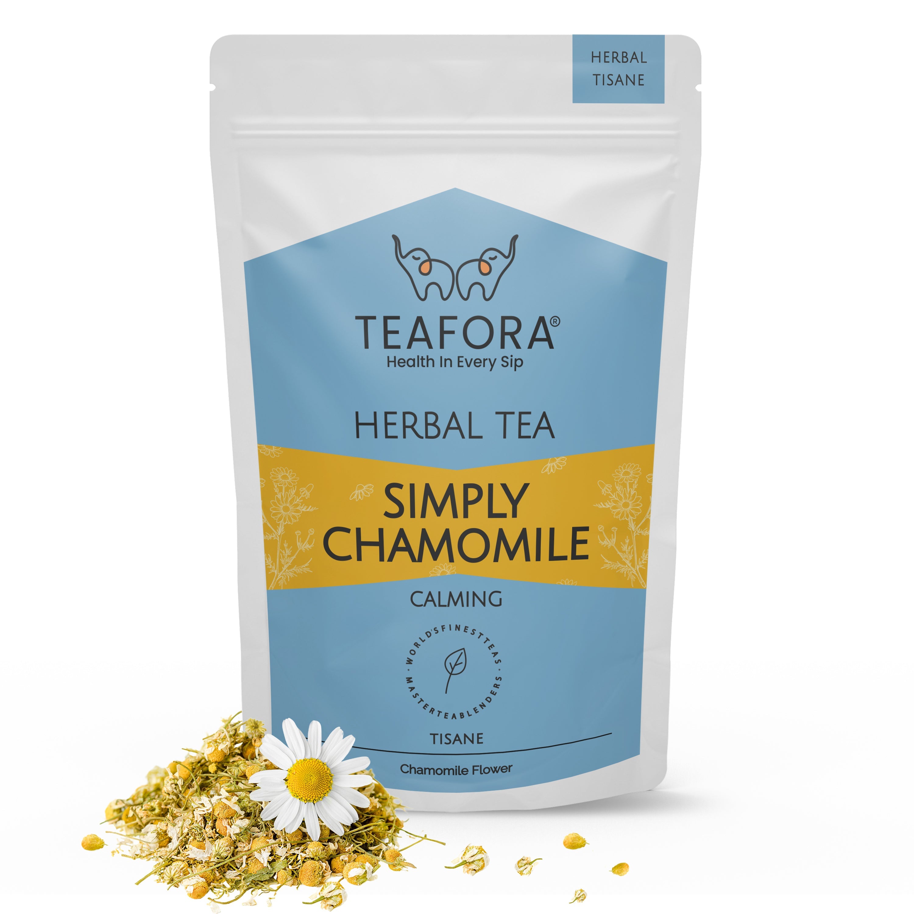 TEAFORA Simply Chamomile Herbal Tea | CAFFEINE-FREE | Calming & Relaxing Chamomile Sleep Tea | 100% NATURAL | Brew Hot or Iced Tea | Grocsy