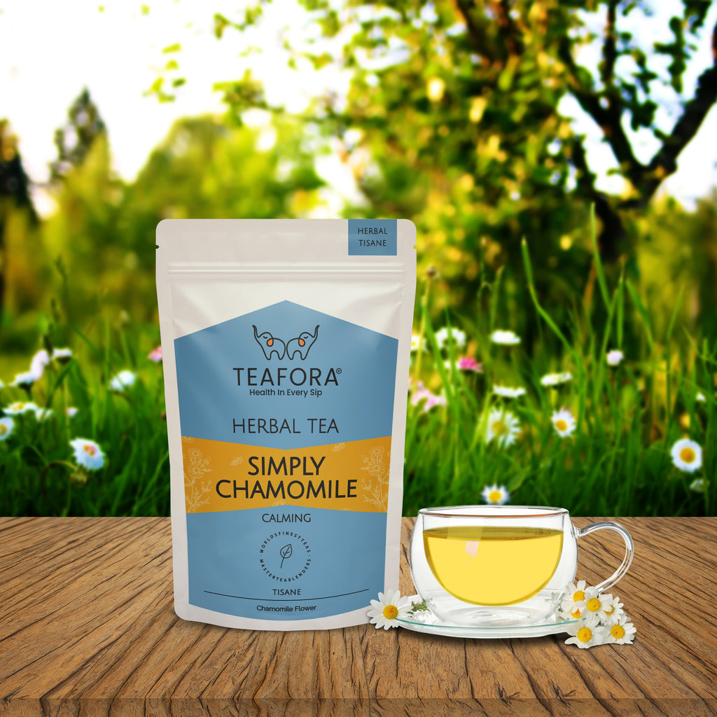 TEAFORA Simply Chamomile Herbal Tea | CAFFEINE-FREE | Calming & Relaxing Chamomile Sleep Tea | 100% NATURAL | Brew Hot or Iced Tea | Grocsy