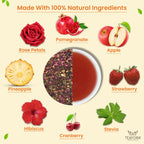 TEAFORA Sparkling Sangria | CAFFEINE-FREE Herbal Tea | Refreshing and Fruity | 100% Natural Apple, Strawberry, Mango, Pineapple, Hibiscus | Brew Hot or Iced Tea | Grocsy