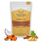 TEAFORA Turmeric Ginger Coconut Latte | Indian Superfoods with Coconut Milk Powder | Aids Digestion, Relieves Stress & Supports Immunity | 100% NATURAL | Grocsy
