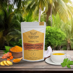 TEAFORA Turmeric Ginger Coconut Latte | Indian Superfoods with Coconut Milk Powder | Aids Digestion, Relieves Stress & Supports Immunity | 100% NATURAL | Grocsy