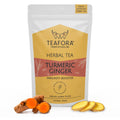 TEAFORA Turmeric Ginger Herbal Tea | Indian Superfoods | Aids Digestion & Supports Immunity | Stress Relief Tea | 100% NATURAL INGREDIENTS | Grocsy