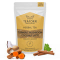 TEAFORA Turmeric Mushroom Coconut Latte | Caffeine-Free, Immunity-Boosting Herbal Tea Latte with Turmeric & Reishi Mushroom | 100% NATURAL INGREDIENTS | Grocsy
