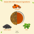 TEAFORA Turmeric Spice Tulsi Herbal Tea | Immunity Booster | Blend of Indian Superfoods Turmeric, Tulsi & Black Pepper | 100% NATURAL INGREDIENTS | Grocsy
