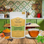 TEAFORA Turmeric Spice Tulsi Herbal Tea | Immunity Booster | Blend of Indian Superfoods Turmeric, Tulsi & Black Pepper | 100% NATURAL INGREDIENTS | Grocsy