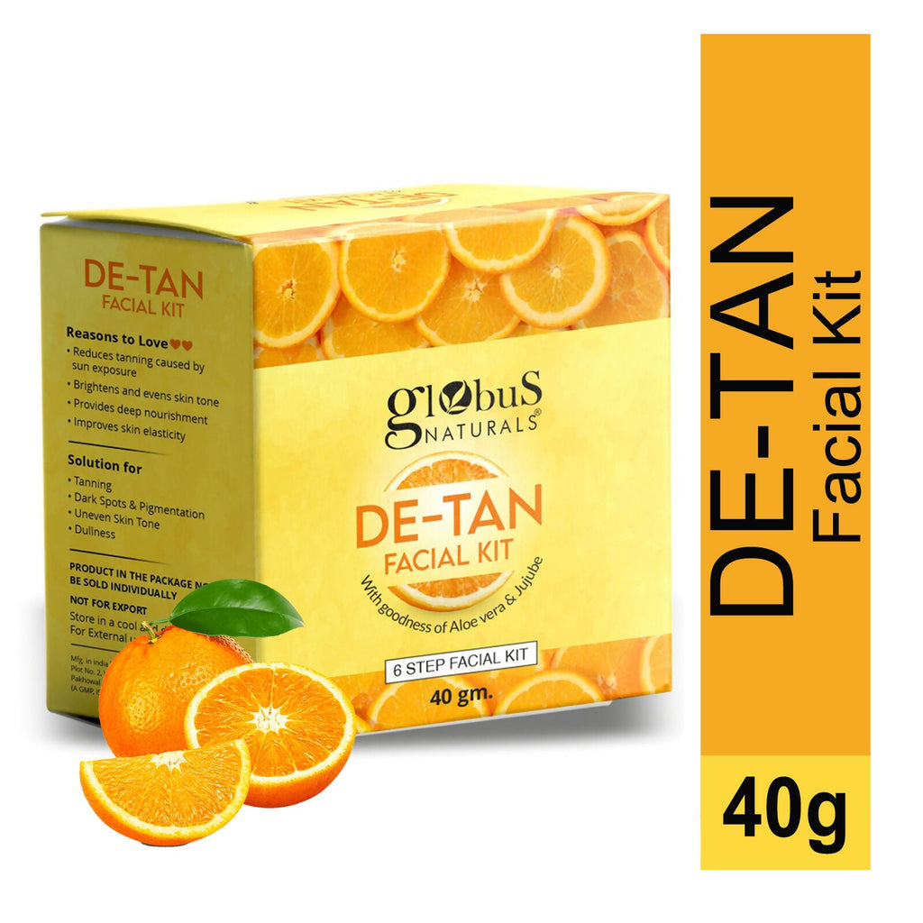 Globus Naturals De-Tan 6 Step Facial Kit | Grocsy