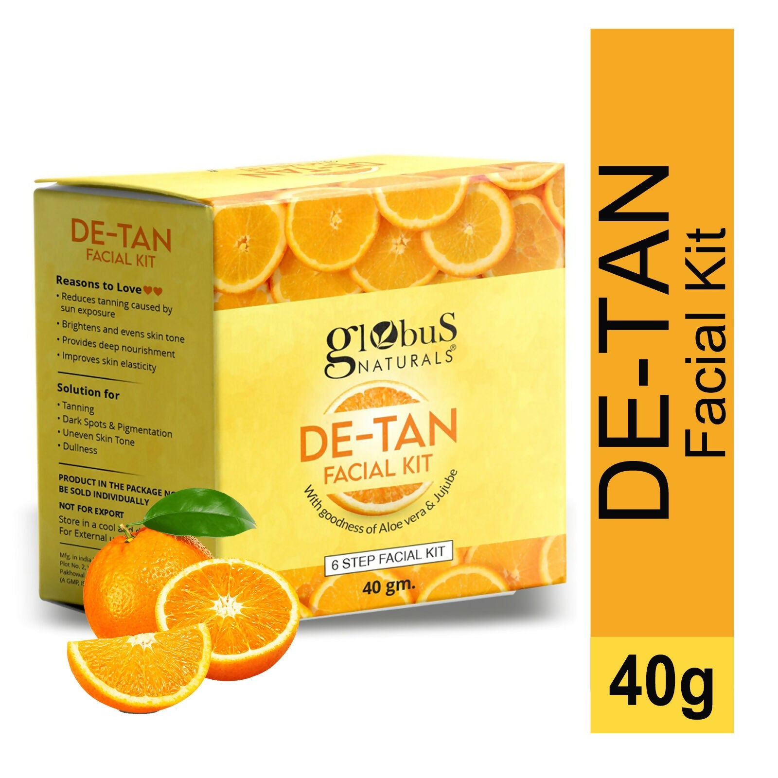 Globus Naturals De-Tan 6 Step Facial Kit | Grocsy