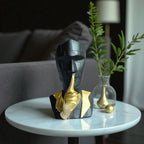 Sun Mun Decors Gold & Black Polyresin Premium Silence Face | Grocsy