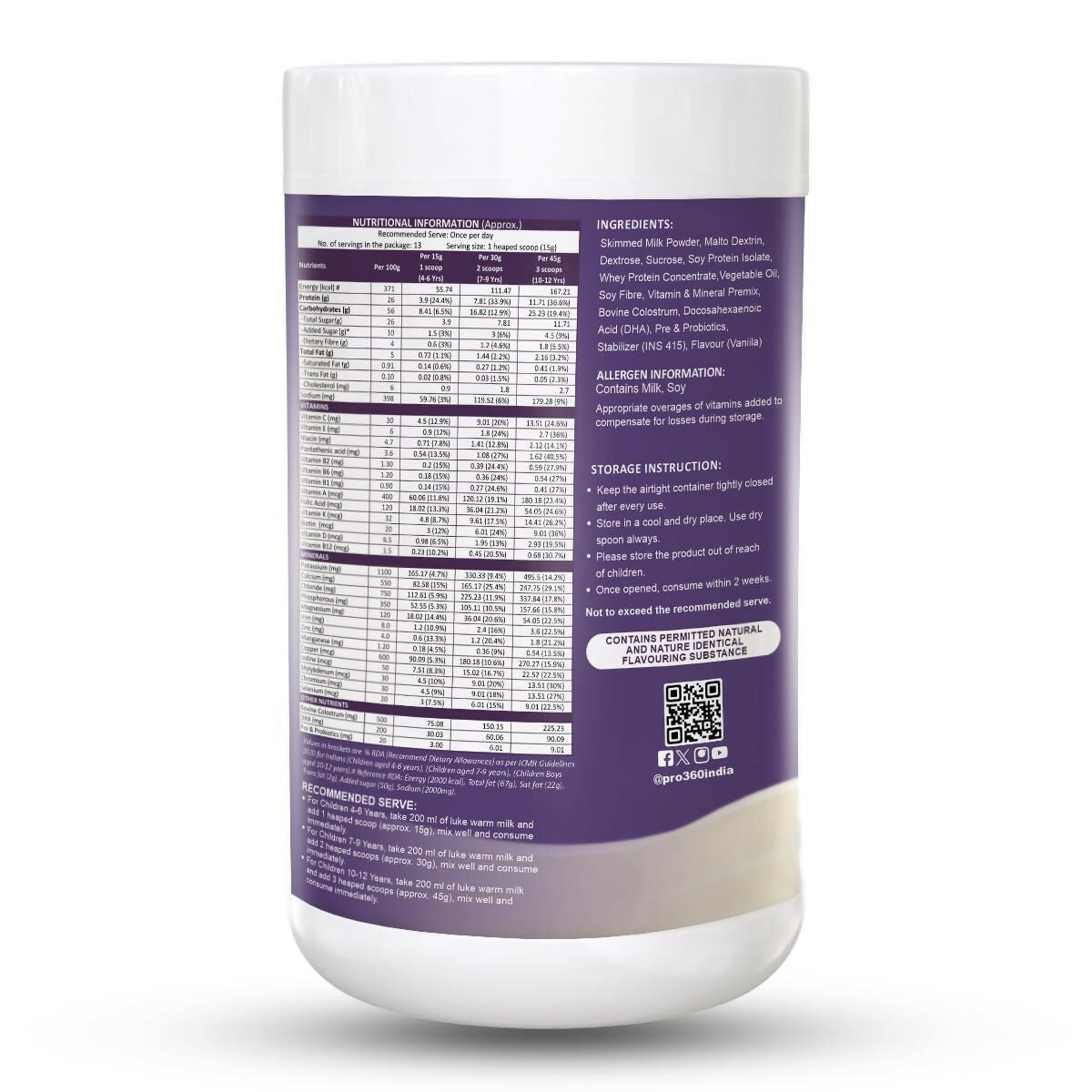 Pro360 Kidspro Protein Powder Child Nutrition for Growing Children, Improves Growth & Active Strong Kids | Grocsy
