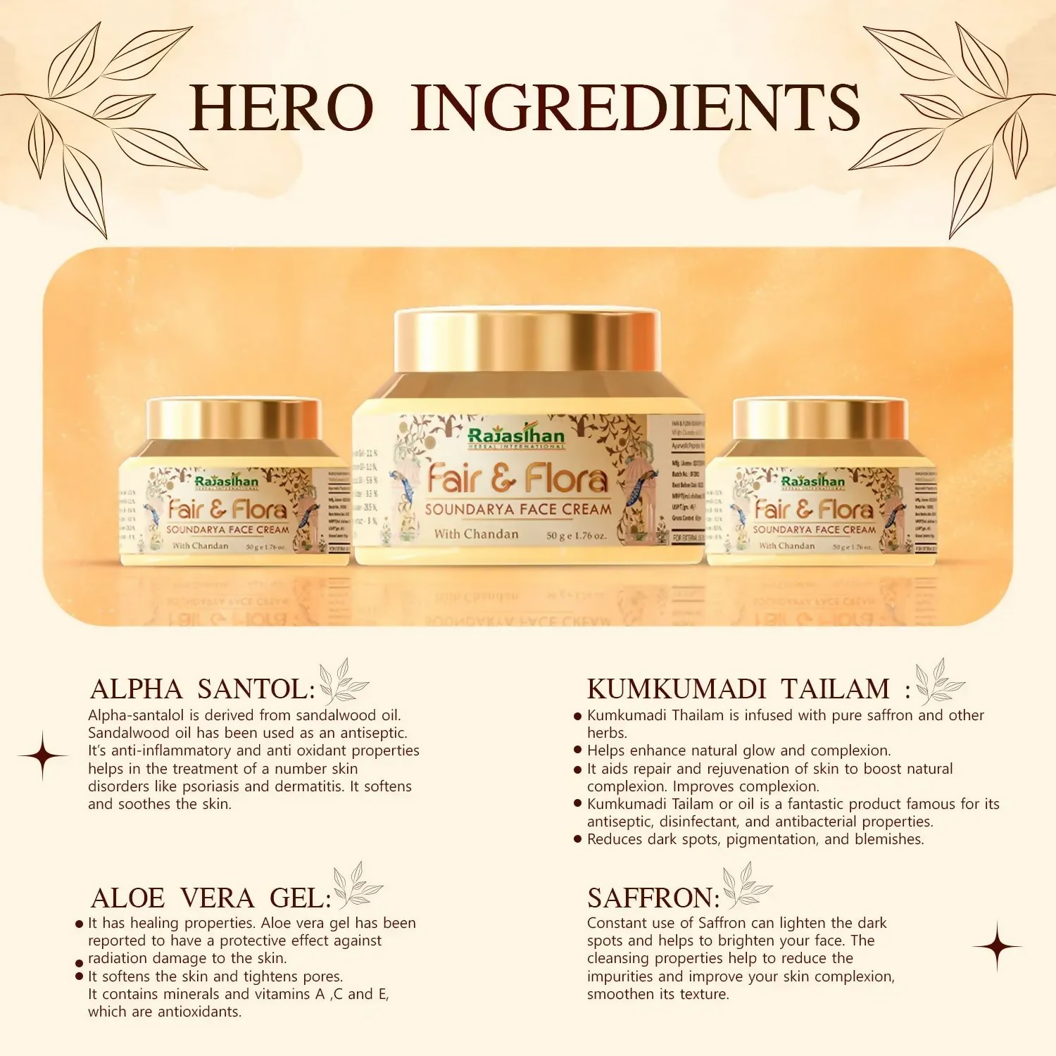 Rajasthan Herbals Fair & Flora Soundarya Face Cream | Grocsy