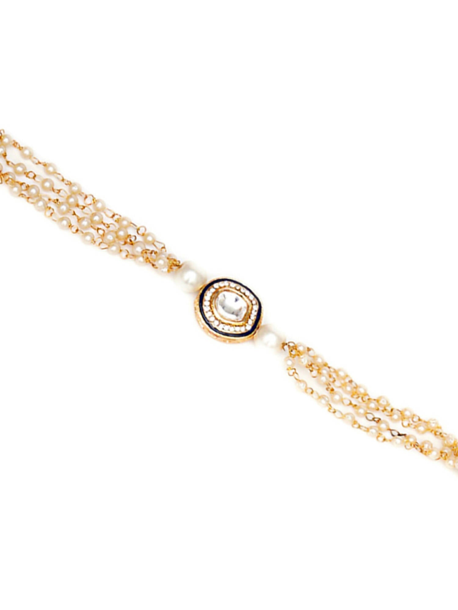 Designer kundan Rakhi - Ruby Raang | Grocsy