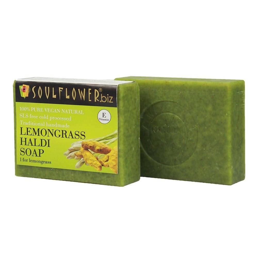 Soulflower Lemongrass Haldi Handmade Soap | Grocsy