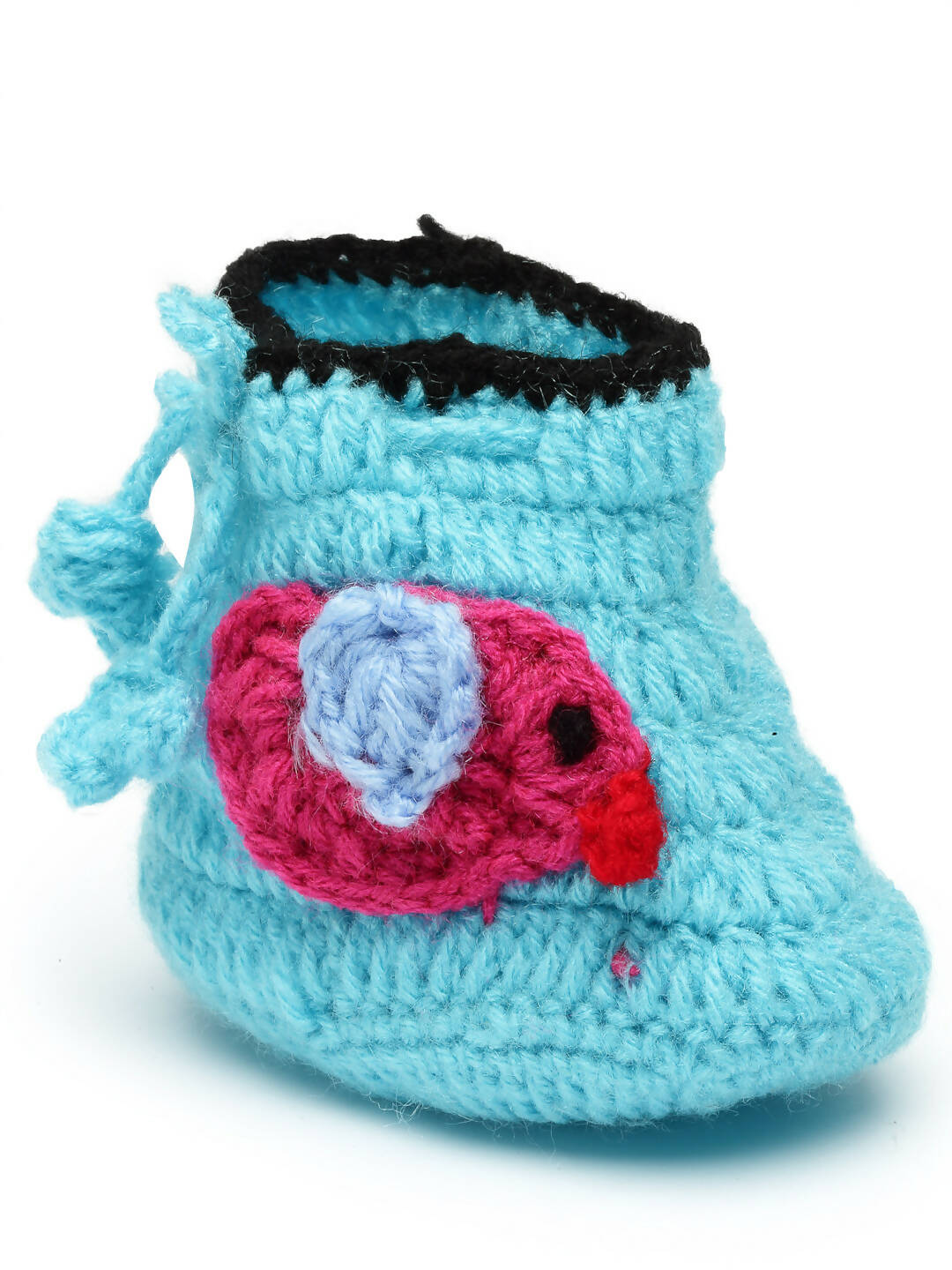 Chutput Kids Woollen Hand Knitted Bird Detailed Booties - Blue | Grocsy