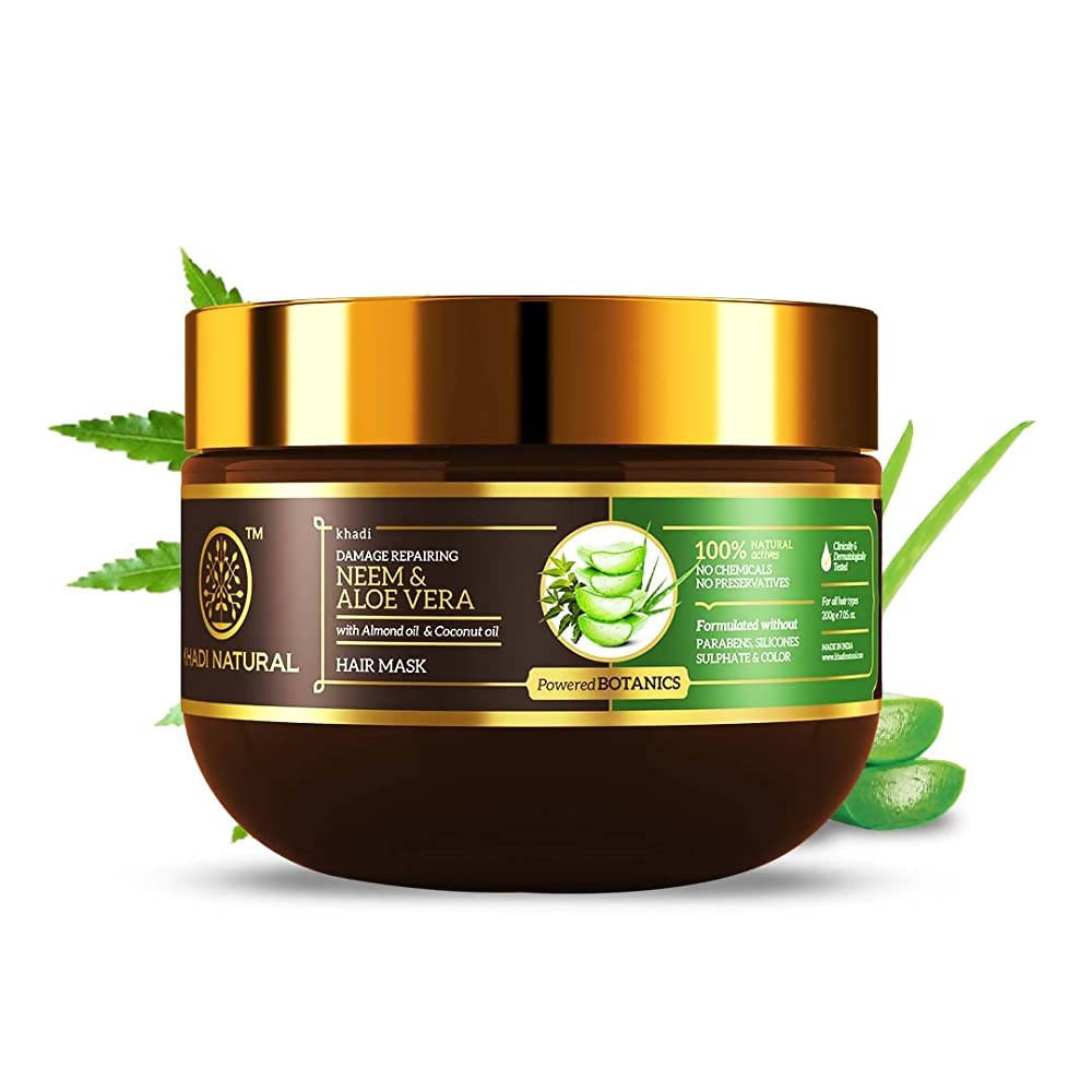 Khadi Natural Neem & Aloe Vera With Almond Oil & Coconut Oil Hair Mask | Grocsy