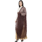 A R Silk Cotton Square Regular Dupatta Coffee Color Dupatta or Chunni | Grocsy