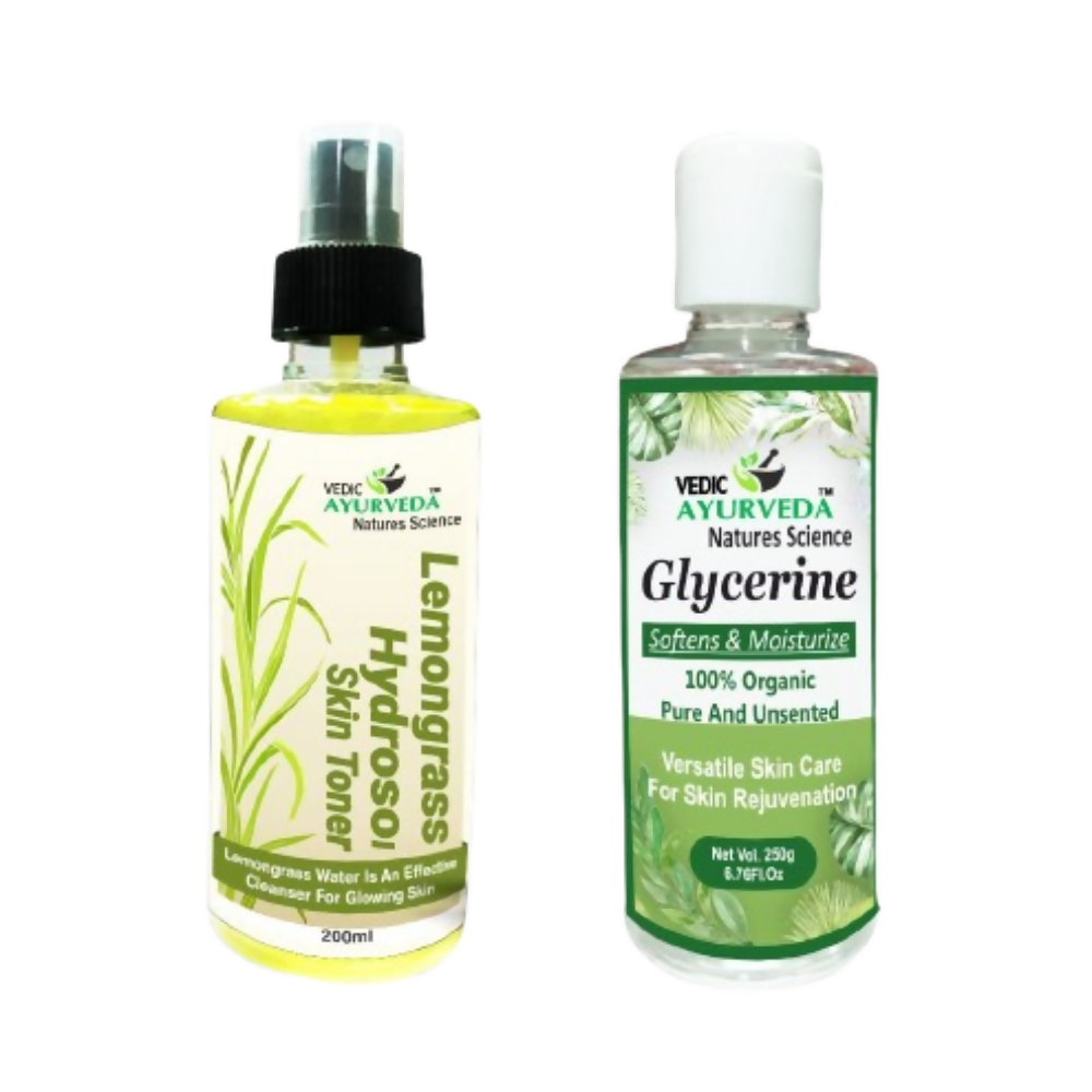 VedicAyurveda Lemongrass Hydrosol Skin Toner With Glycerine | Grocsy